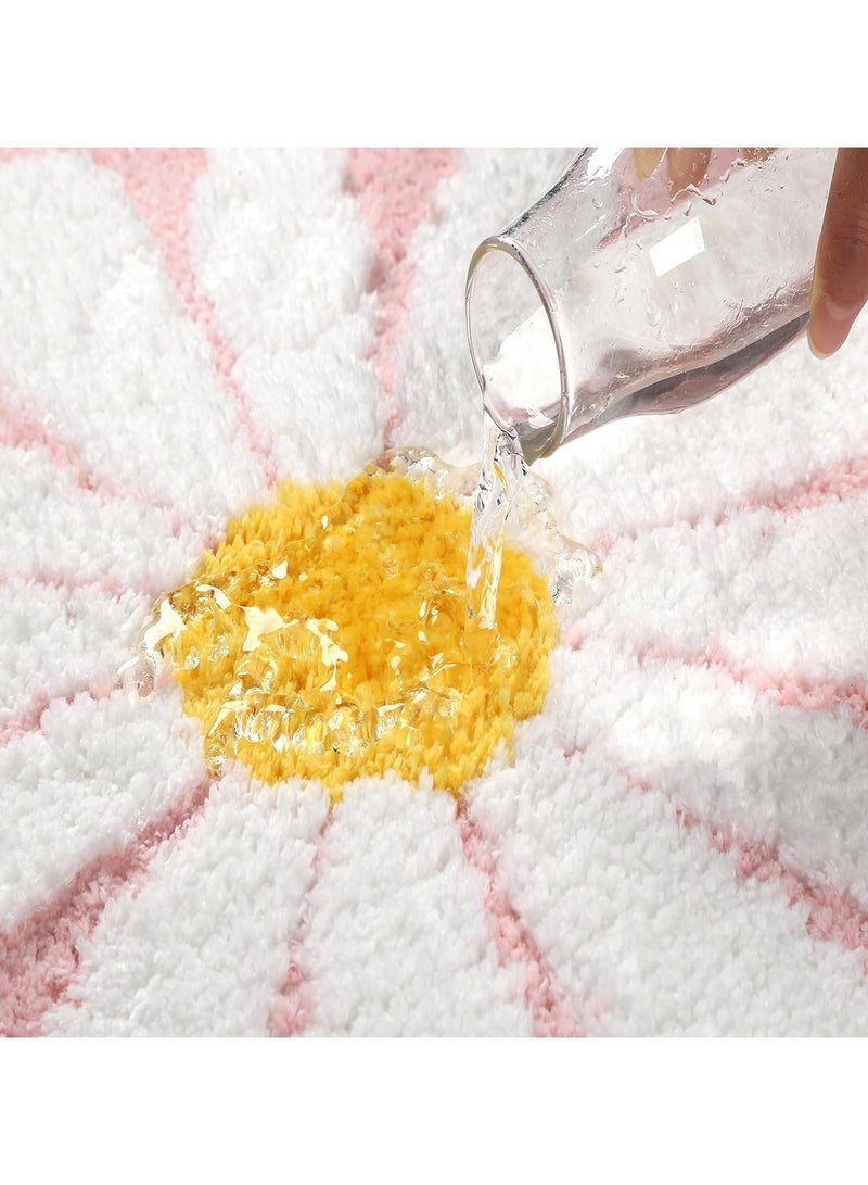 general Lovely bath mat, pink flower rug, absorbent non-slip mat, soft machine washable carpet mat for bedroom kitchen bathroom toilet flooring - Image 4