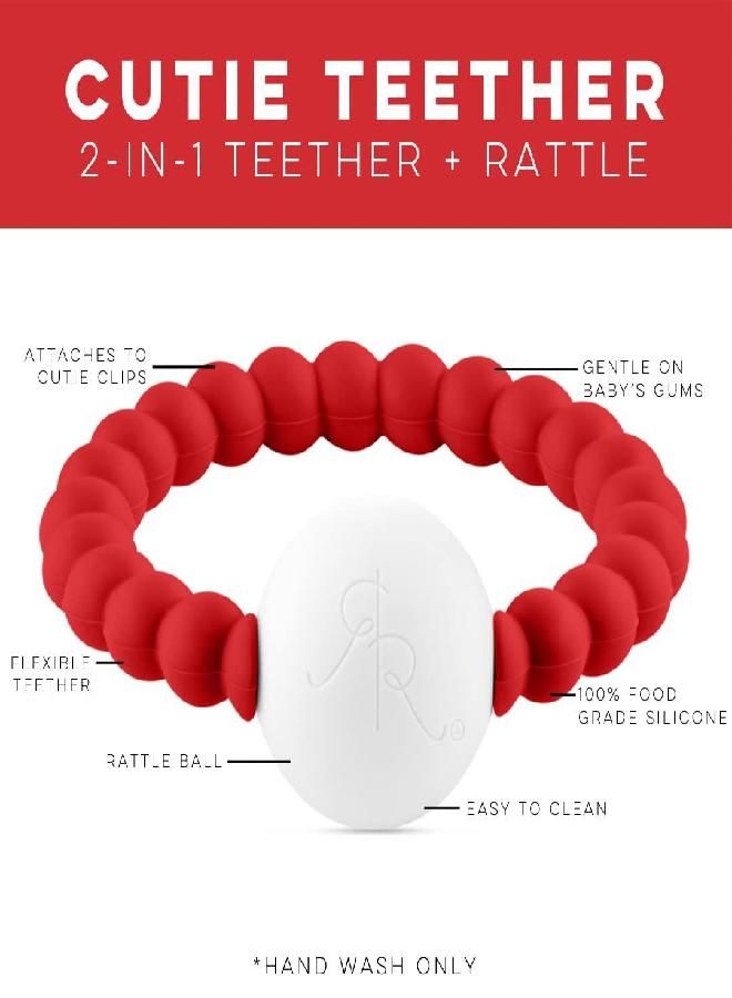 Ryan & Rose Ryan and Rose Cutie Teether Rattle (Red) - Image 2