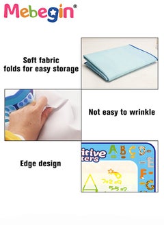 MEBEGIN 100 x 80cm Water Doodle Mat, Larger Drawing Painting Pad with 3 Magic Pens and 8 Stamps, Fun Creative Educational Toys, Made of No-toxic Eco-friendly Material, No Mess, No Ink, No Stains, Portable to Carry, Suitable for Outdoor or Travel  - Image 2