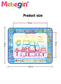 MEBEGIN 100 x 80cm Water Doodle Mat, Larger Drawing Painting Pad with 3 Magic Pens and 8 Stamps, Fun Creative Educational Toys, Made of No-toxic Eco-friendly Material, No Mess, No Ink, No Stains, Portable to Carry, Suitable for Outdoor or Travel  - Image 5