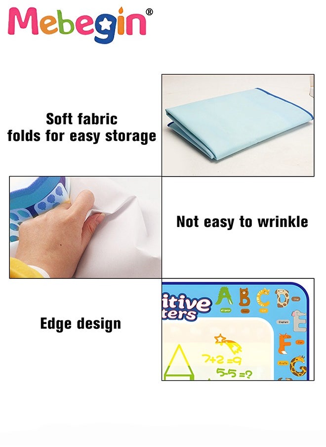 MEBEGIN 100 x 80cm Water Doodle Mat, Larger Drawing Painting Pad with 3 Magic Pens and 8 Stamps, Fun Creative Educational Toys, Made of No-toxic Eco-friendly Material, No Mess, No Ink, No Stains, Portable to Carry, Suitable for Outdoor or Travel  - Image 2