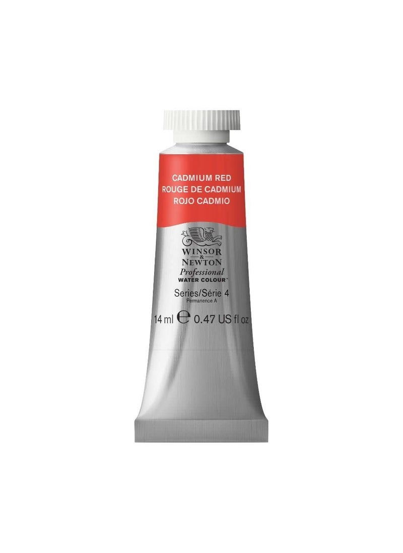 WINSOR & NEWTON - Winsor & Newton Professional Water Colour 14 ML - Cadmium Red (094) - Finely Pigmented, Vibrant, Vivid & Intermixable Artists' Water Colour Paints - More Colours Available - Image 1