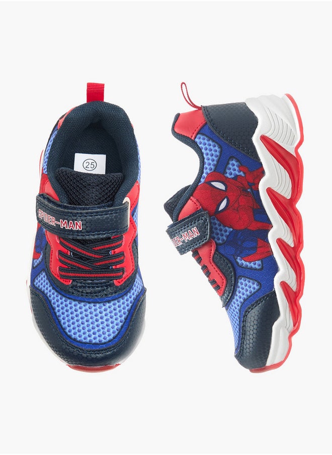 MARVEL Boys Spider-Man Graphic Detail Light-Up Sneakers with Hook and Loop Closure  - Image 1