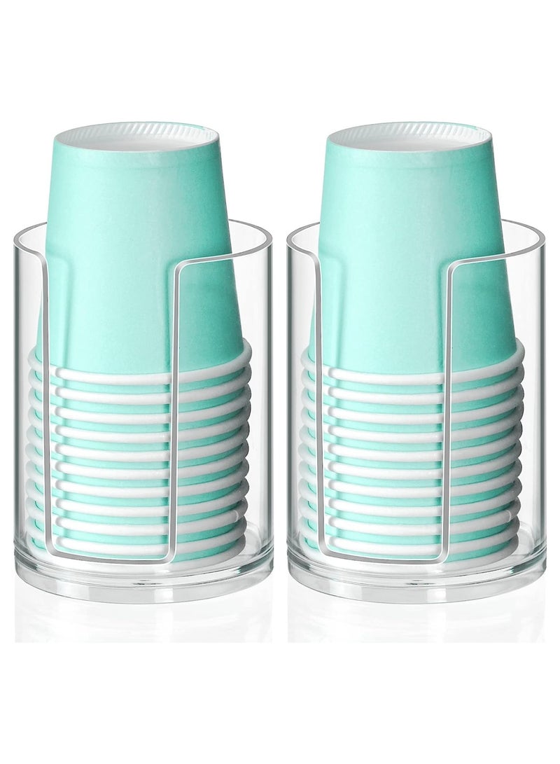 Clear Cup Dispenser, Bathroom Cup Dispenser, Disposable Mouthwash Cups Holder Fit 3oz-4oz Small Paper Cups, Cup Storage Stand, Cup Holder for Countertop  - Image 1