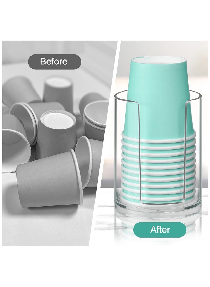 Clear Cup Dispenser, Bathroom Cup Dispenser, Disposable Mouthwash Cups Holder Fit 3oz-4oz Small Paper Cups, Cup Storage Stand, Cup Holder for Countertop  - Image 5