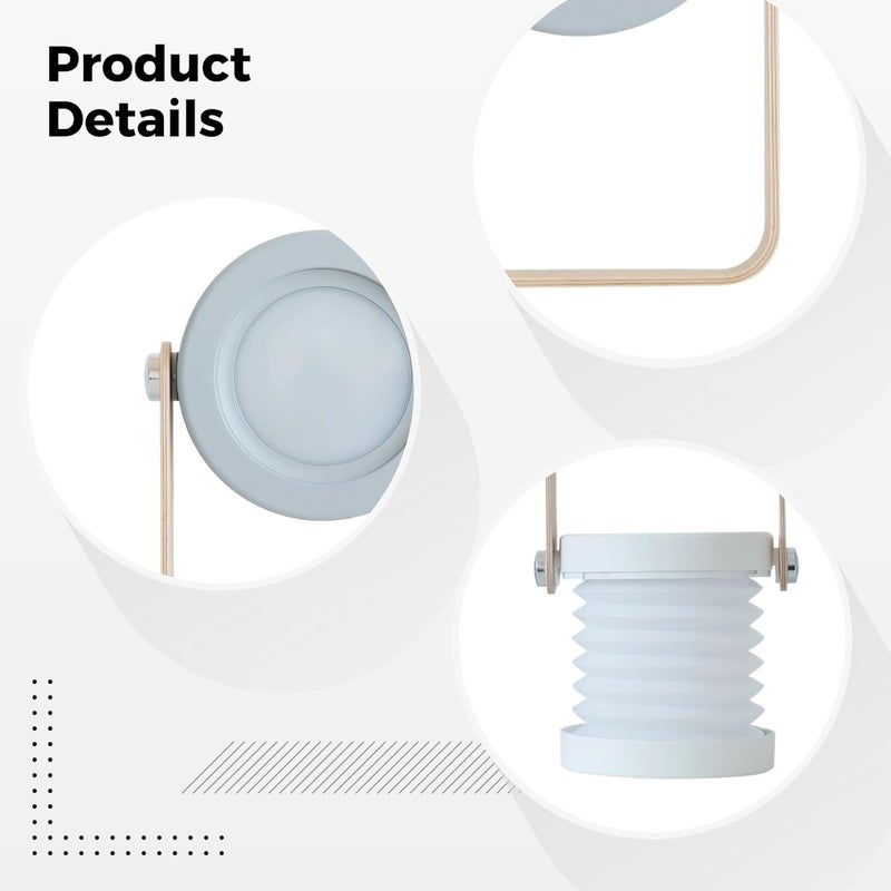 Portable 3-in-1 Led Lantern - Foldable Desk Lamp, Touch Dimmable Night Light, 224 G, 1200 Mah Battery, Eye-Friendly, Ideal for Camping - Image 4