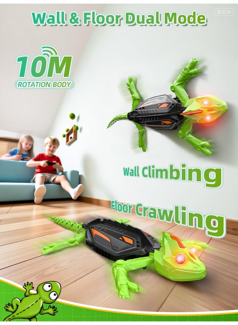 Wall Crawler Gecko with LED Eyes, 360° Rotation RC Robot Lizard for Kids, Climbs up Walls Climbing Chameleon for Prank Toys & Games, Birthday Xmas Gifts Presents Toys for Boys Age 3 4 5 6 7 8+ - Image 2