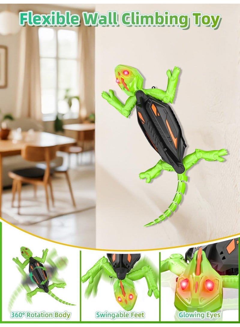 Wall Crawler Gecko with LED Eyes, 360° Rotation RC Robot Lizard for Kids, Climbs up Walls Climbing Chameleon for Prank Toys & Games, Birthday Xmas Gifts Presents Toys for Boys Age 3 4 5 6 7 8+ - Image 3
