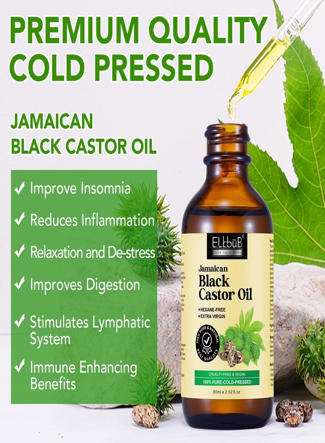 ELBBUB Jamaican Black Castor Oil - for Hair Growth Skin Condition, Eyebrows Eyelashes, Nail Care Grow, Moisturizing Massage Oil for Aromatherapy 2 fl oz - Image 3