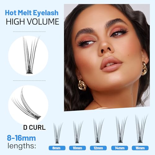 Bodermincer 120pcs 8mm/10mm/12mm/14mm/16mm to Choose Fish Tail Design 0.1 C Curl 3D Individual Mink False Eyelashes Extension Soft Black Fake False Eye Lashes （8mm） - Image 4