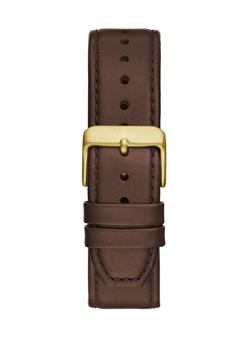 GUESS Asset Men's Analog Gold Tone Brown Leather Watch GW0663G2 - 42mm - Image 4