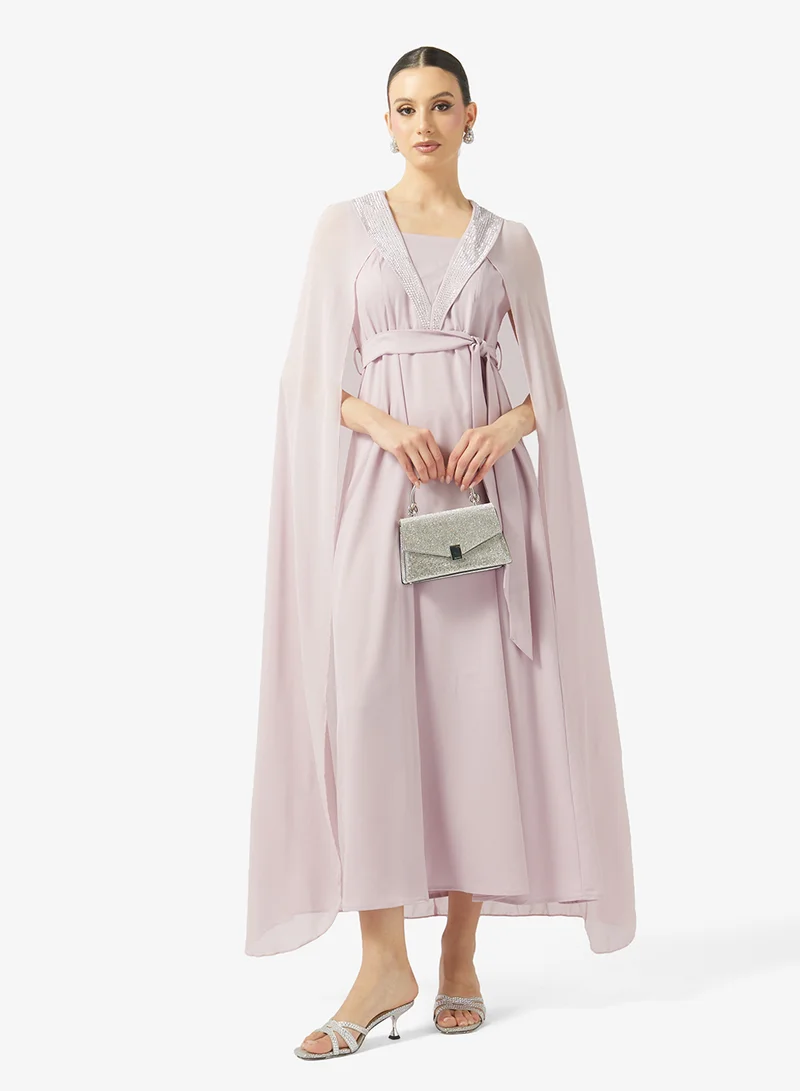 Khizana  Dress With Exaggerated Cape for Women | Best Price UAE
