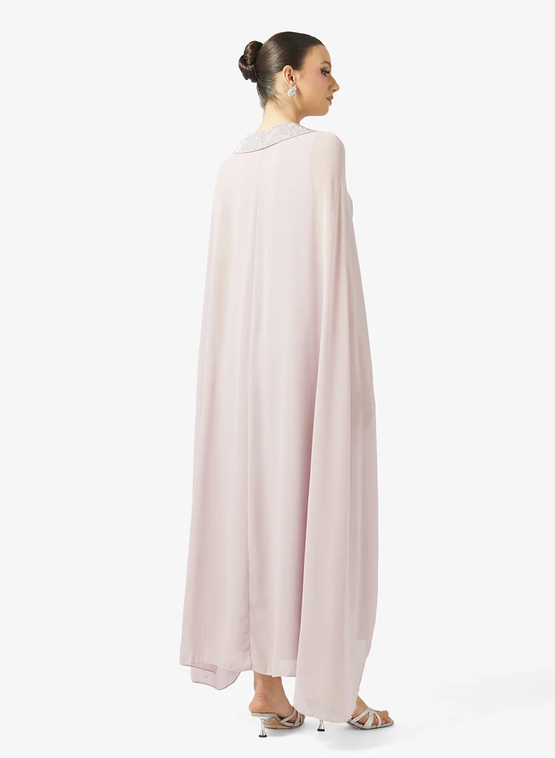 Khizana Dress With Exaggerated Cape