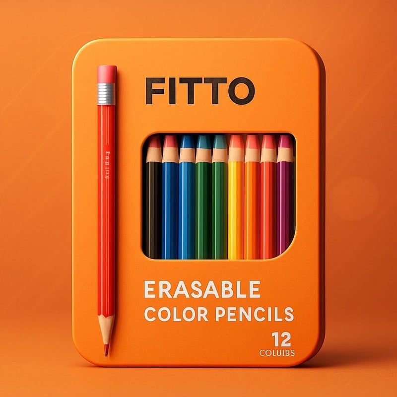 FITTO Erasable Color Pencils Set – Wood-Free, Vibrant Colors with Built-In Erasers for Kids & Adults, Eco-Friendly & Break-Resistant Design for Art, School Projects & Hobbies - Image 3