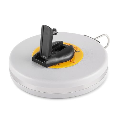 FREEMANS FT15 Fiberglass Top Line Measuring Tape - 15m/50ft || Case Reinforced with Stainless Steel Band || Durable Winding Mechanism Handle and Stainless Steel Mouth with End Hook - Image 4