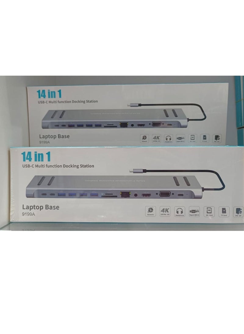 ماركة غير محددة 14 في 1 USB C قاعدة كمبيوتر محمول متعددة الوظائف  - Image 2