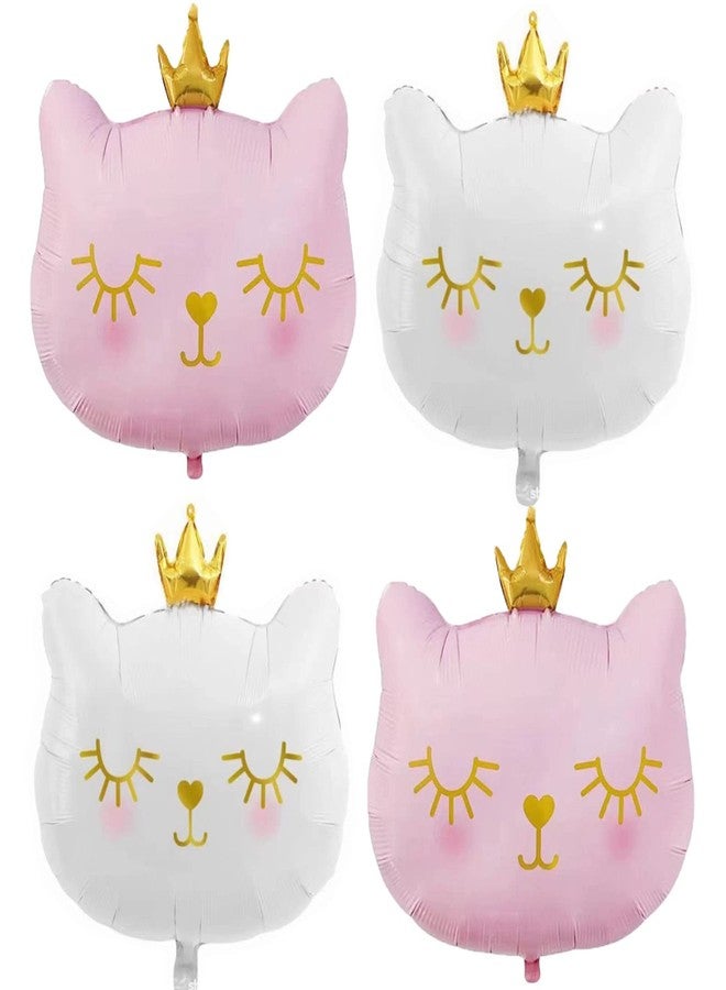 MOHYS 4 Pack Cat Balloons Cat Birthday Party Supplies Kitten Balloon Decor for Cat Theme Party Baby Shower Wedding Theme Birthday Party, 32inch - Image 2