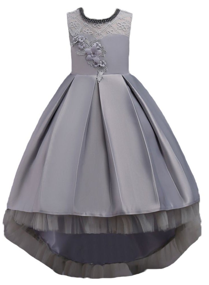 D'Daniela Floral Satin Hi-Lo Dress - Image 1