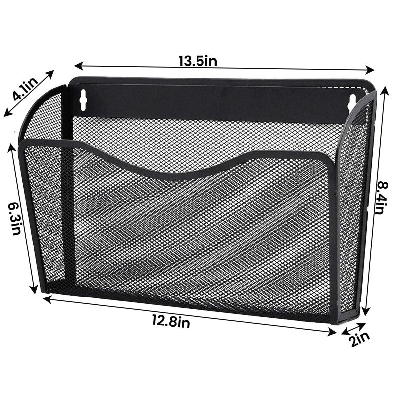 Gawerk 3 Pack Wall File Organizer, Mesh Hanging Metal Vertical Wall Mounted File Holder for Office/Home - Image 2