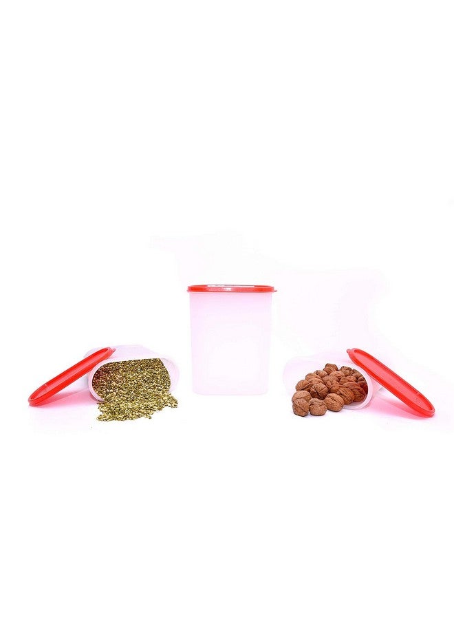 Mahaware Modular Oval Plastic Kitchen Container Set,2400 ml, Set of 9, Red - Image 3