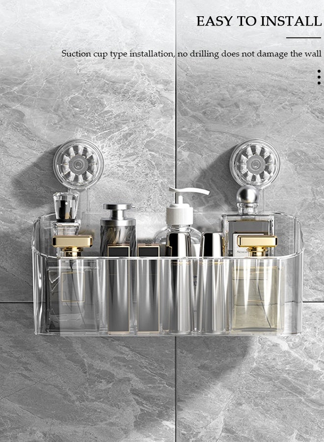 DUNISO Shower Caddy Suction Cup Clear Shower Organizer, No Drilling Bathroom Organizers and Storage Racks,Large Capacity Waterproof Transparent Shower Rack Organizer with Two Vacuum Suckers for Kitchen Bathroom - Image 5