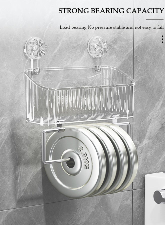 DUNISO Shower Caddy Suction Cup Clear Shower Organizer, No Drilling Bathroom Organizers and Storage Racks,Large Capacity Waterproof Transparent Shower Rack Organizer with Two Vacuum Suckers for Kitchen Bathroom - Image 3