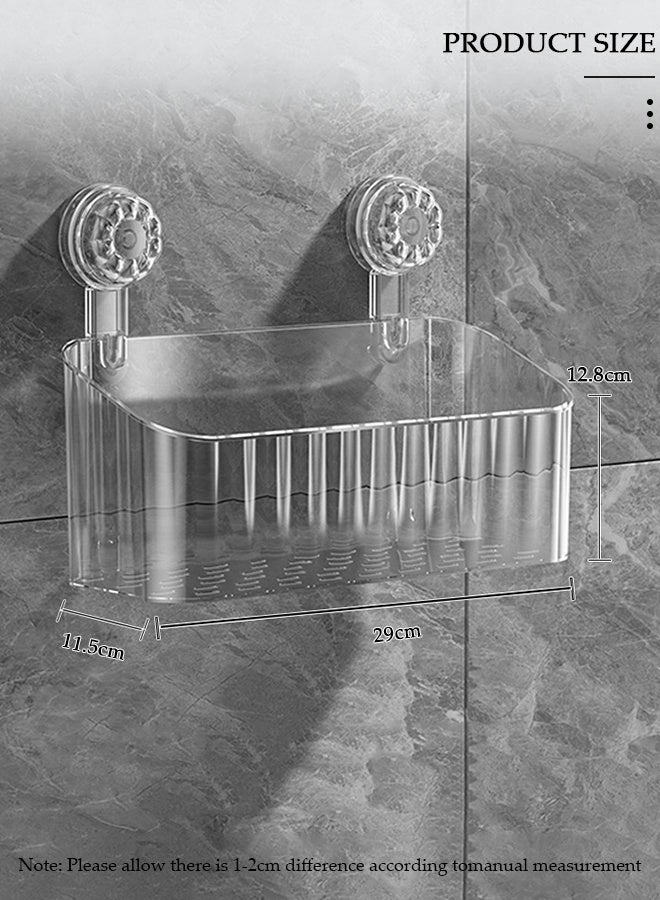 DUNISO Shower Caddy Suction Cup Clear Shower Organizer, No Drilling Bathroom Organizers and Storage Racks,Large Capacity Waterproof Transparent Shower Rack Organizer with Two Vacuum Suckers for Kitchen Bathroom - Image 2