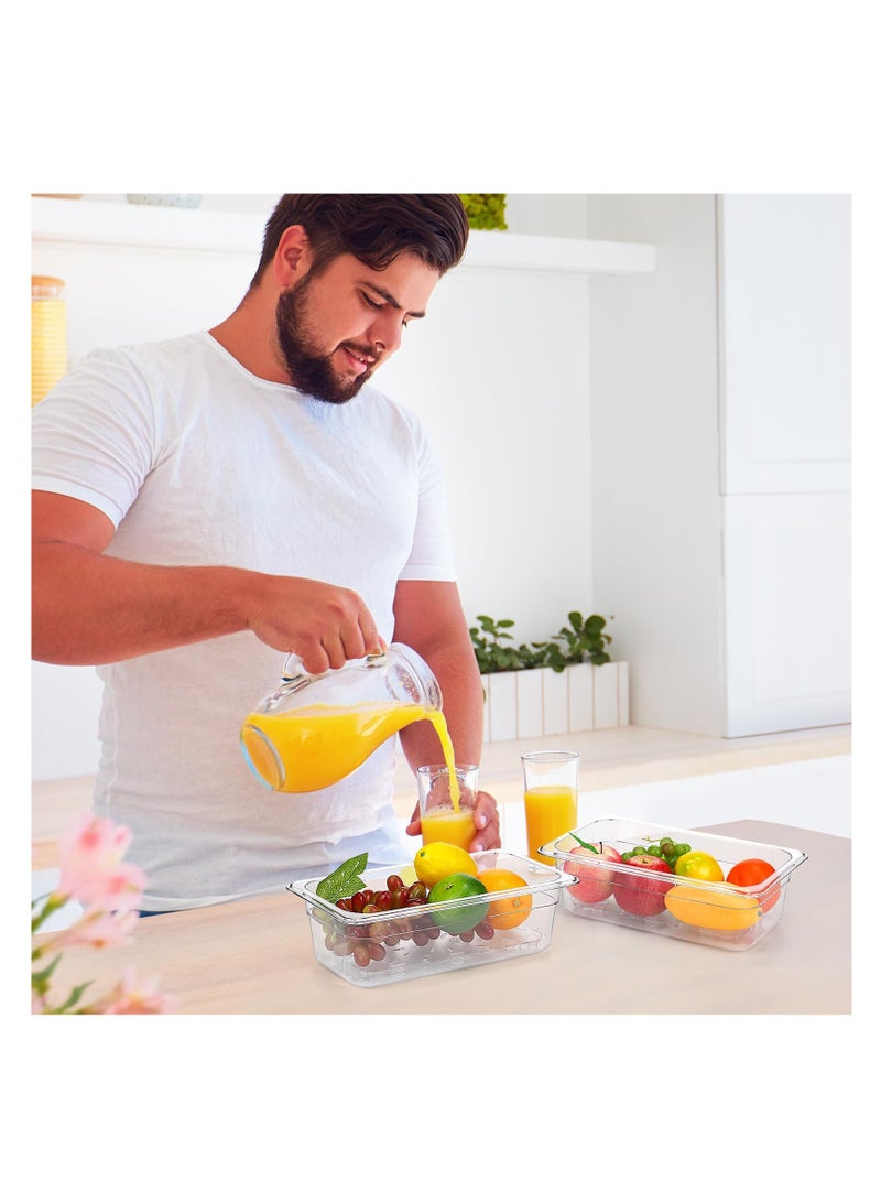 SOLARAE Clear Plastic Drain Shelf for Food Pans - 6 Pack Acrylic Grate Trays for Fruits, Vegetables, Beans, Corns, and Kitchen Use in Restaurants and Hotels (1/3 Size) - Image 5