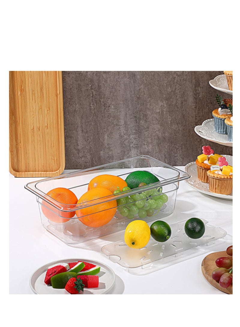SOLARAE Clear Plastic Drain Shelf for Food Pans - 6 Pack Acrylic Grate Trays for Fruits, Vegetables, Beans, Corns, and Kitchen Use in Restaurants and Hotels (1/3 Size) - Image 2