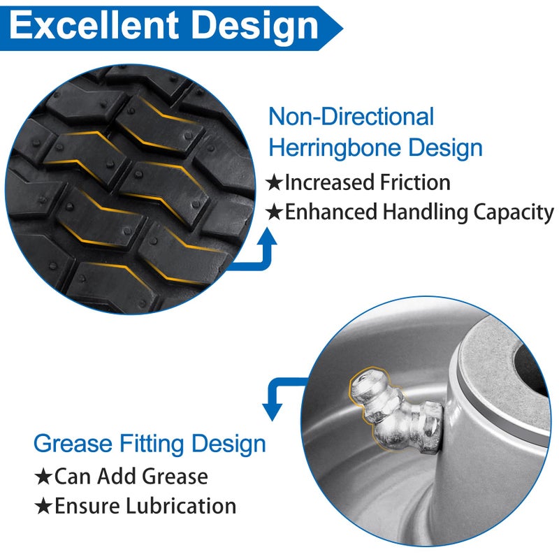 phepetroll 15x6.00-6nhs Lawn Mower Front Tire 4 Ply 15x6x6 Lawn Mower 570 Lbs Tire and Wheel with 3/4" Iron Bushing and 12 Spacers, Replacement for Garden Lawn Tractor Riding Lawn Mowers, 2 Pack - Image 3