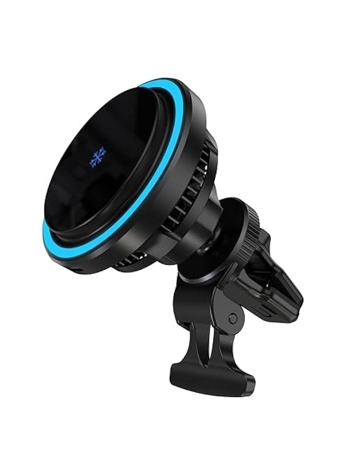 erorex 15W Qi2 Compatible with MagSafe Square Fast Charging Pad with Airvent & Suction Mount and Car Charger - Black  - Image 3