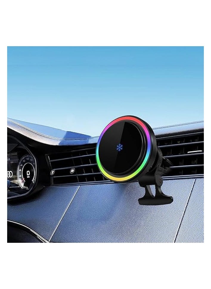 erorex 15W Qi2 Compatible with MagSafe Square Fast Charging Pad with Airvent & Suction Mount and Car Charger - Black  - Image 4