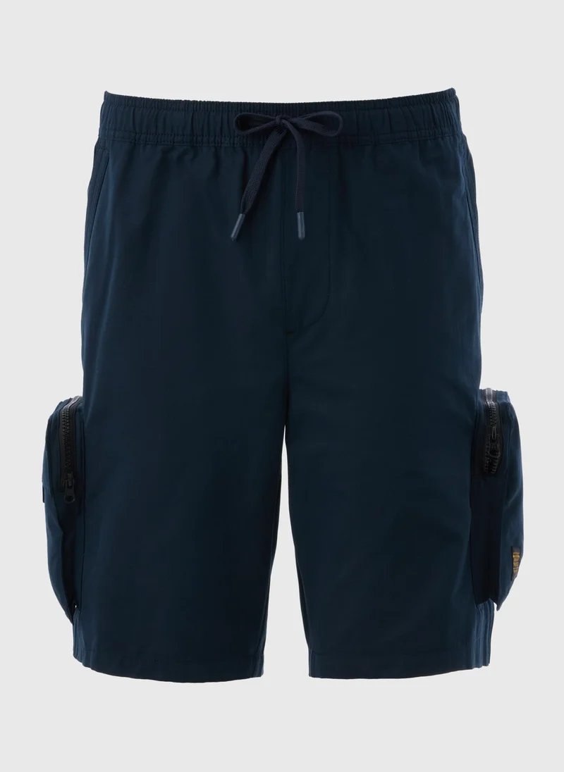 Matalan Navy Zip Parachute Cargo Shorts