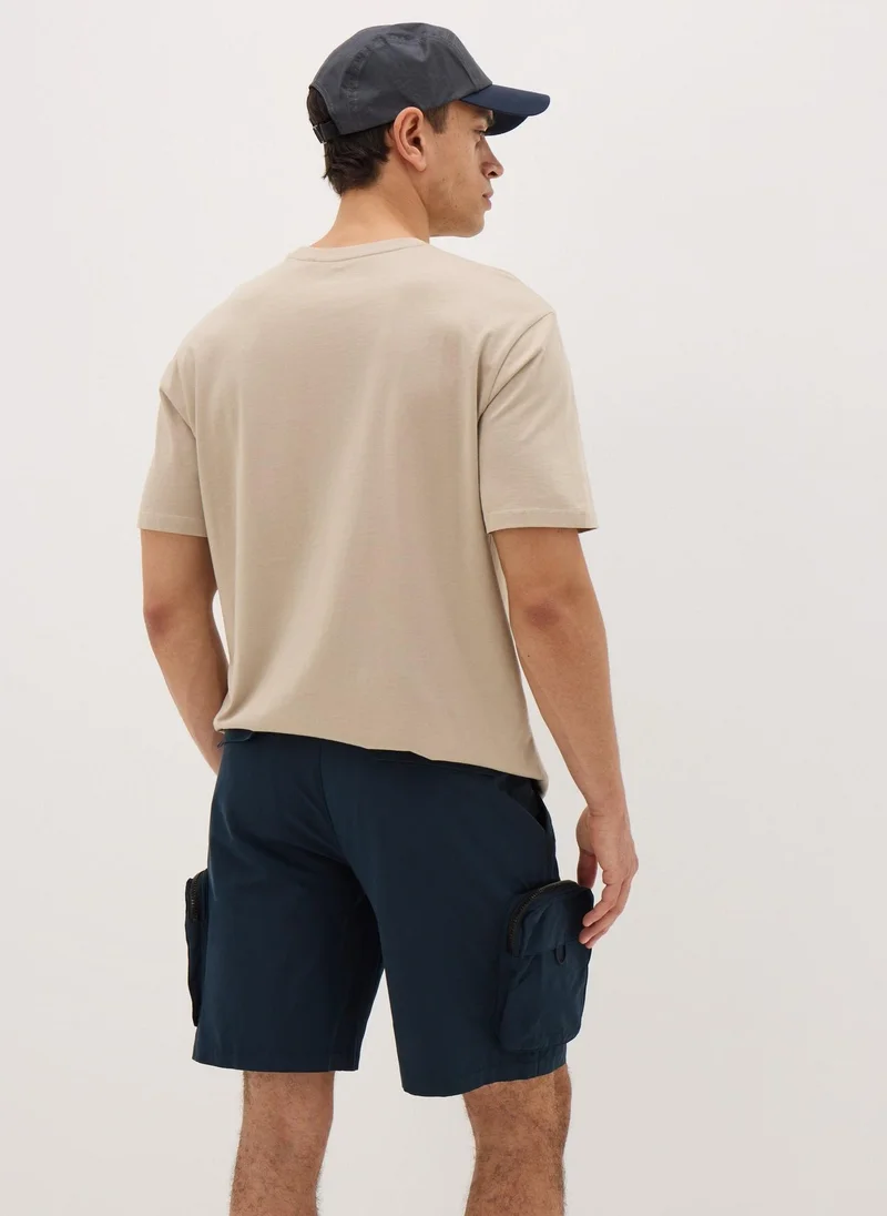 Matalan Navy Zip Parachute Cargo Shorts