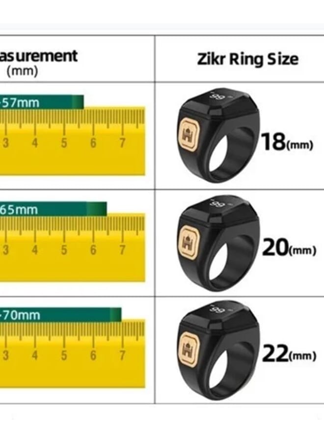 BSTWSH Smart Tasbih Ring Metal Version With Prayer Time Reminder 20mm  - Image 2