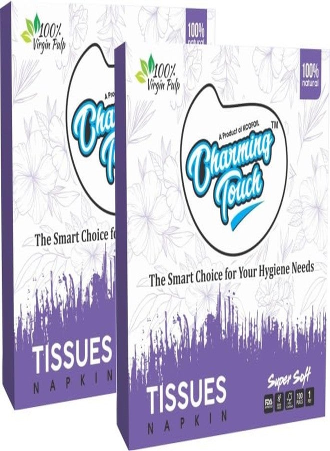 KCOFOIL مناديل ورقية من Kcofoil Charming Touch لطاولة الطعام، طبقة واحدة (30 × 30)، الكمية الصافية 100 منديل. عبوة من قطعتين - Image 1