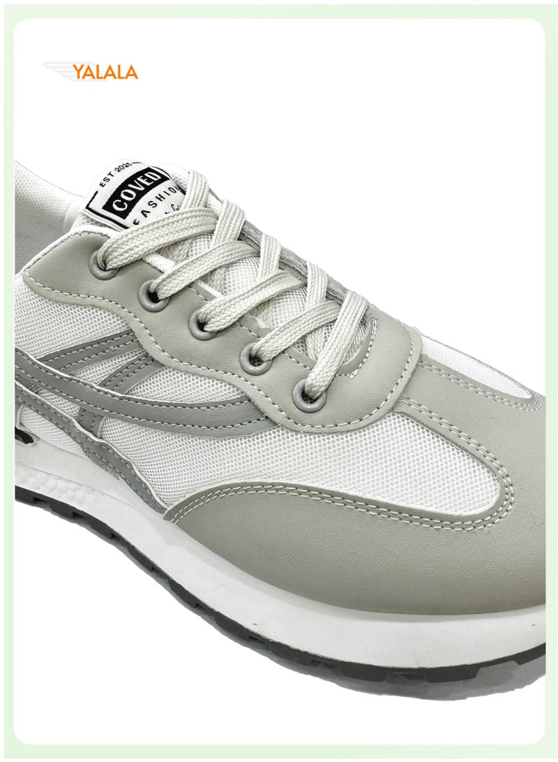 YALALA Men's Classic Mesh Lace-up Sneakers| Fashion Stylish Running Shoes, Breathable Ultra Lightweight Anti-slip Soft Sole, Good for Walking Running Jogging Sports Outdoor Gym Athletic Activities  - Image 4