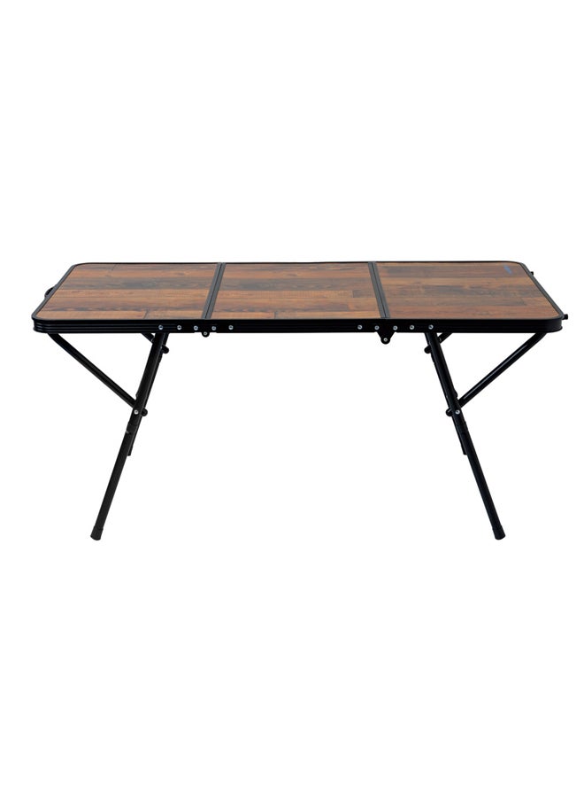 AL SANIDI Foldable Aluminum Table, Foldable Table for Outdoor and Home Gardens, Brown, Size120*60*28*56Cm  - Image 3