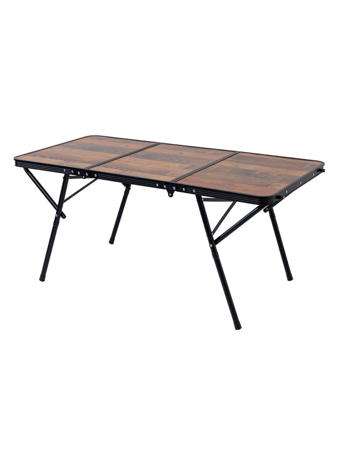 AL SANIDI Foldable Aluminum Table, Foldable Table for Outdoor and Home Gardens, Brown, Size120*60*28*56Cm  - Image 1