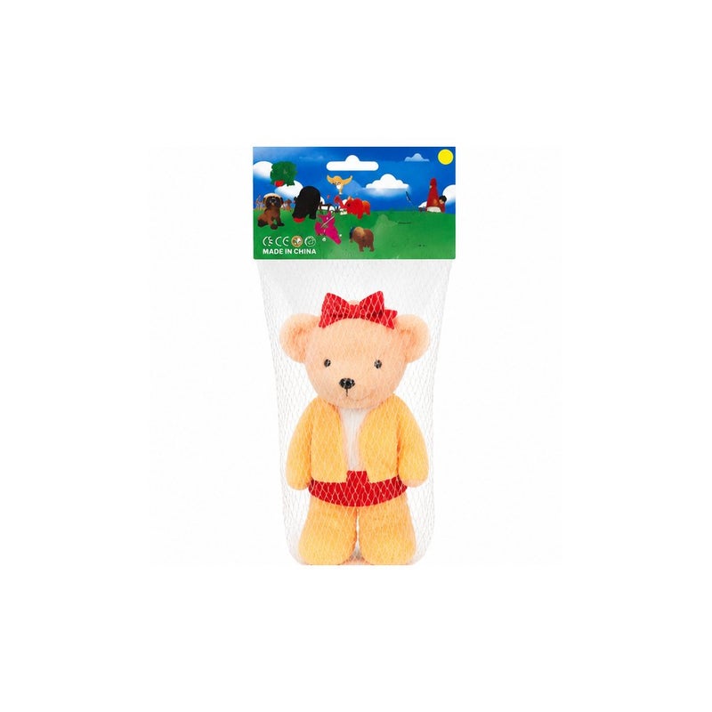 Teddy Bear Plush Toy for Kids, Yellow and Red Stuffed Animal - Image 2