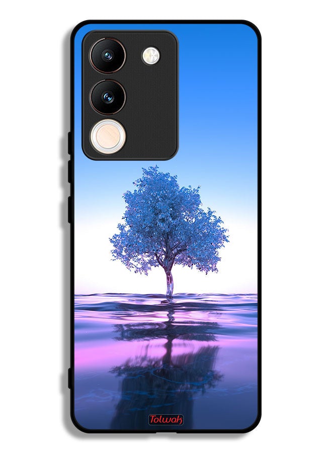 Tolwak vivo Y200 Protective Case Cover Tree Neon Body Of Water Reflection Digital Art - Image 1