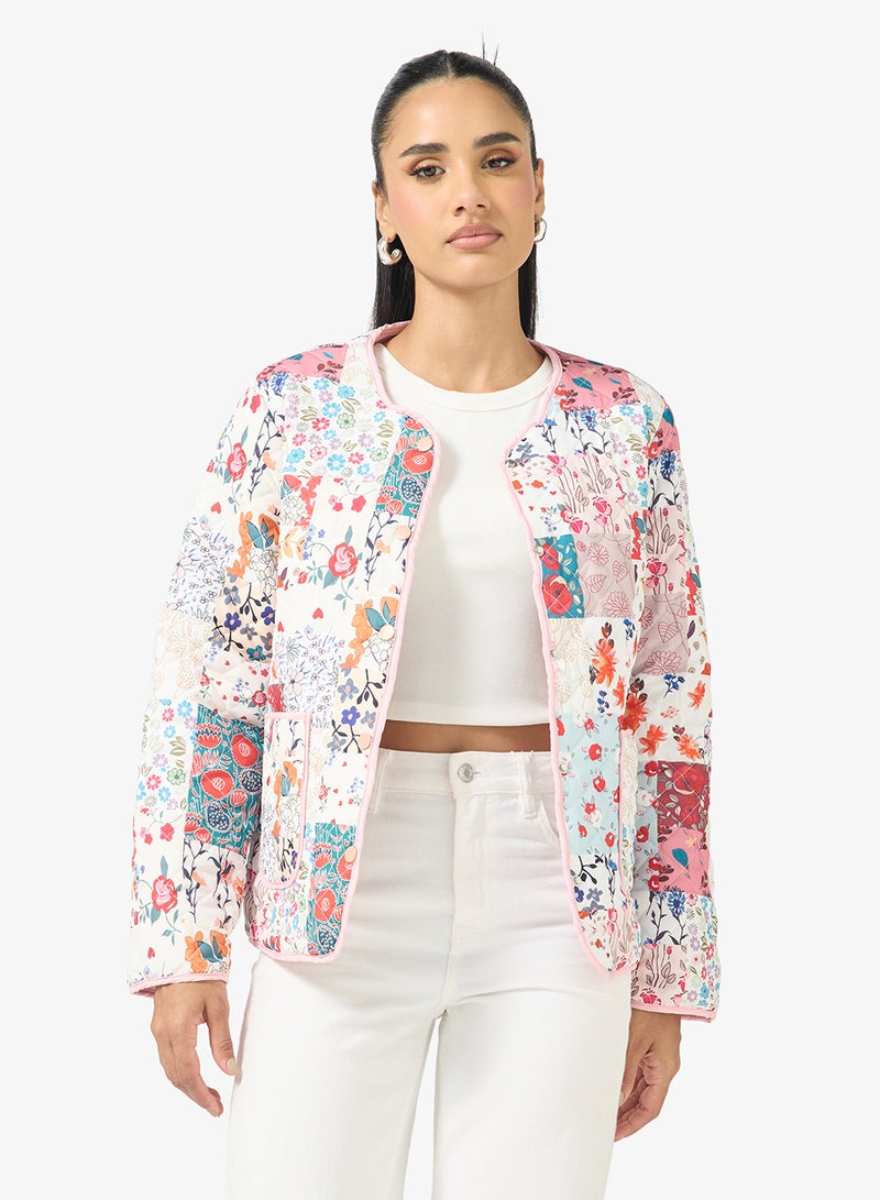 جينجر جاكيت مبطن بنقشة بيزلي مرقعة - Image 1