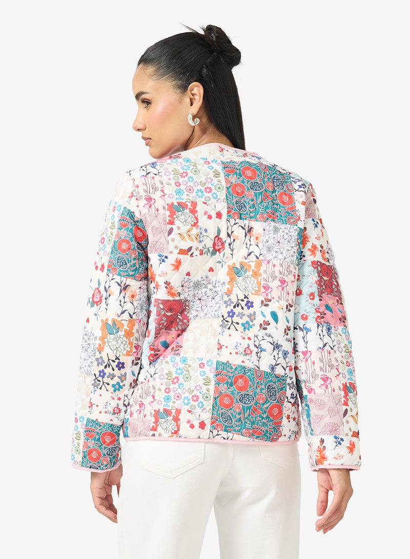 جينجر جاكيت مبطن بنقشة بيزلي مرقعة - Image 2