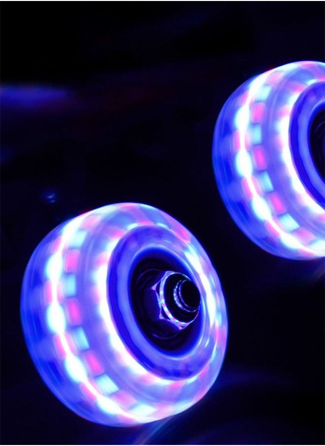 GROIC - 31 Inch Skateboard Shockproof Double Warped Colorful LED Light Up Wheels for Beginners Professionals Double-Sided Black White - Image 1