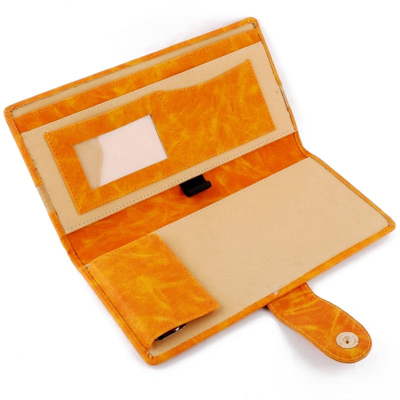 Asraw PU Faux Leather Expanding and Multiple Cheque Book Cover for Cards, Passbook & Chequebook - Chequebook Cover, Passbook Cover, Documents Cover for Office & Home Use (Orange) - Image 2