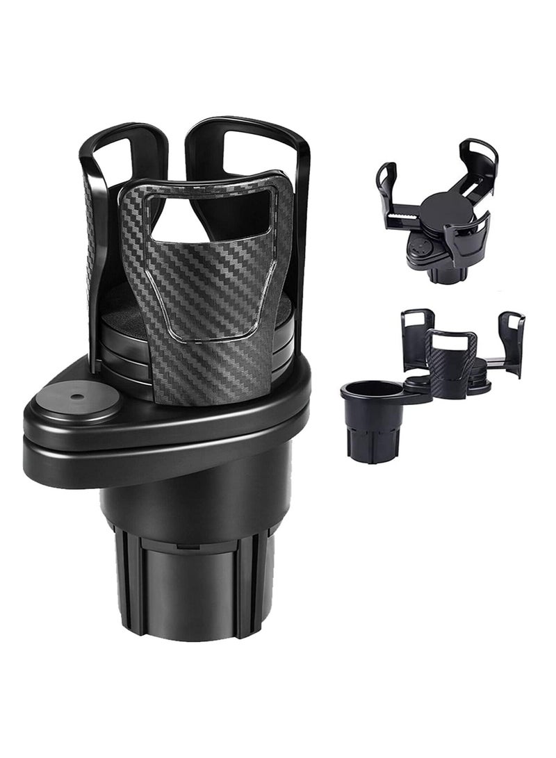 Plan A 2 in 1 Multifunctional Car Cup Holder, Car Cup Holder, 360° Rotatable and Expandable Car Cup Holder, Suitable for Most Vehicles, Drink Bottles, Coffee, Snacks - Image 1