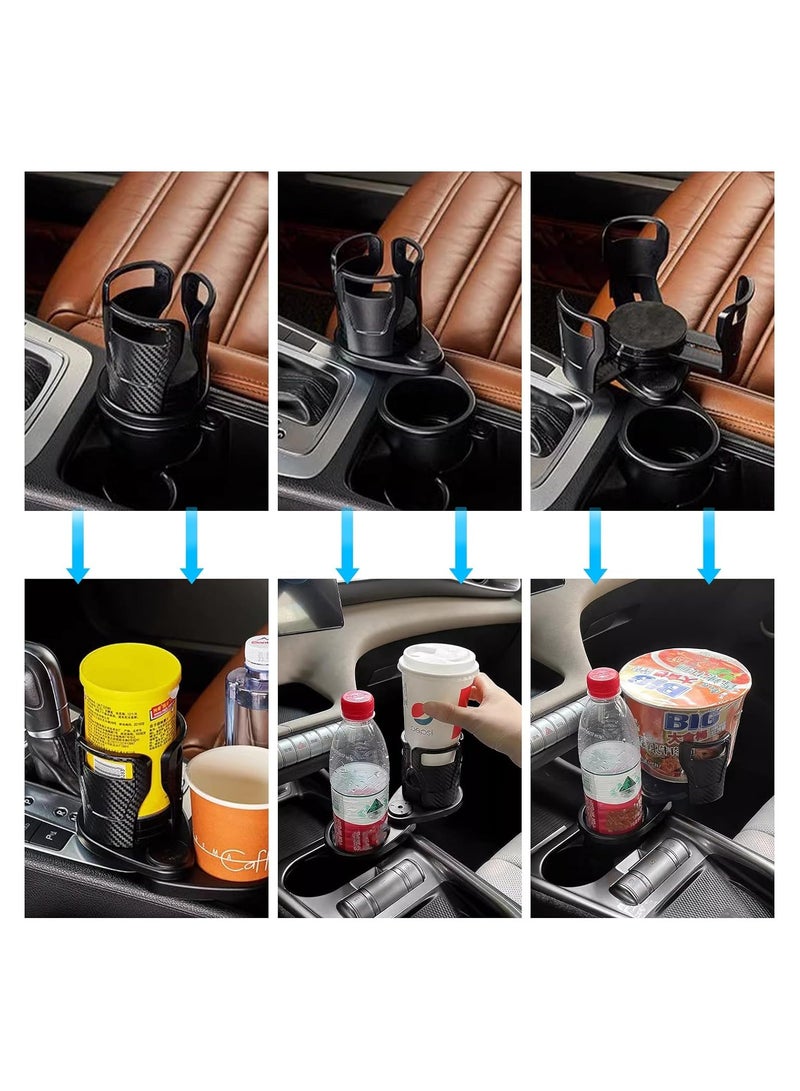 Plan A 2 in 1 Multifunctional Car Cup Holder, Car Cup Holder, 360° Rotatable and Expandable Car Cup Holder, Suitable for Most Vehicles, Drink Bottles, Coffee, Snacks - Image 4