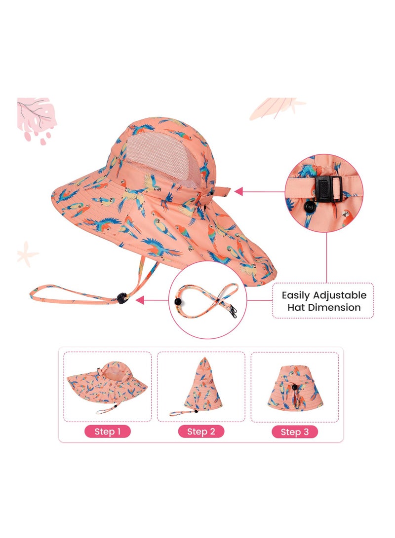 Excefore Baby Girl Sun Hat, Toddler Summer Beach Hats, UPF 50+ Baby Summer Hats, Suitable for 3-8 Years Baby(M) - Image 3
