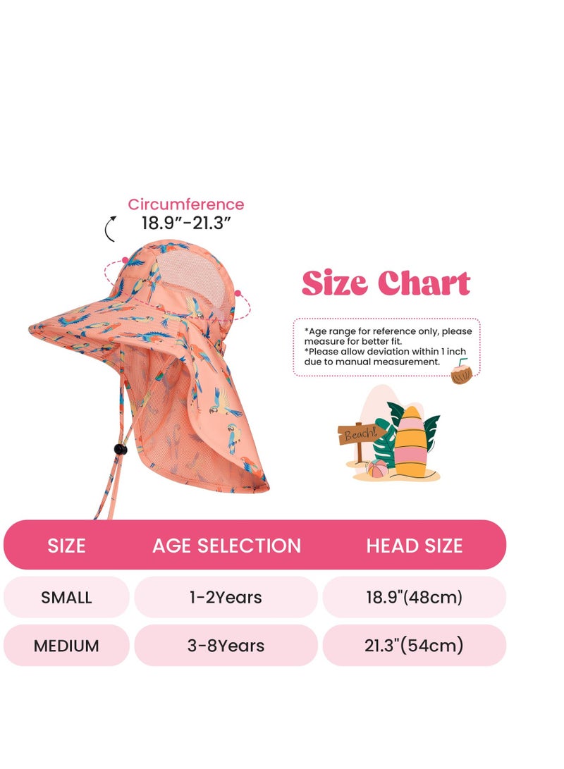 Excefore Baby Girl Sun Hat, Toddler Summer Beach Hats, UPF 50+ Baby Summer Hats, Suitable for 3-8 Years Baby(M) - Image 5