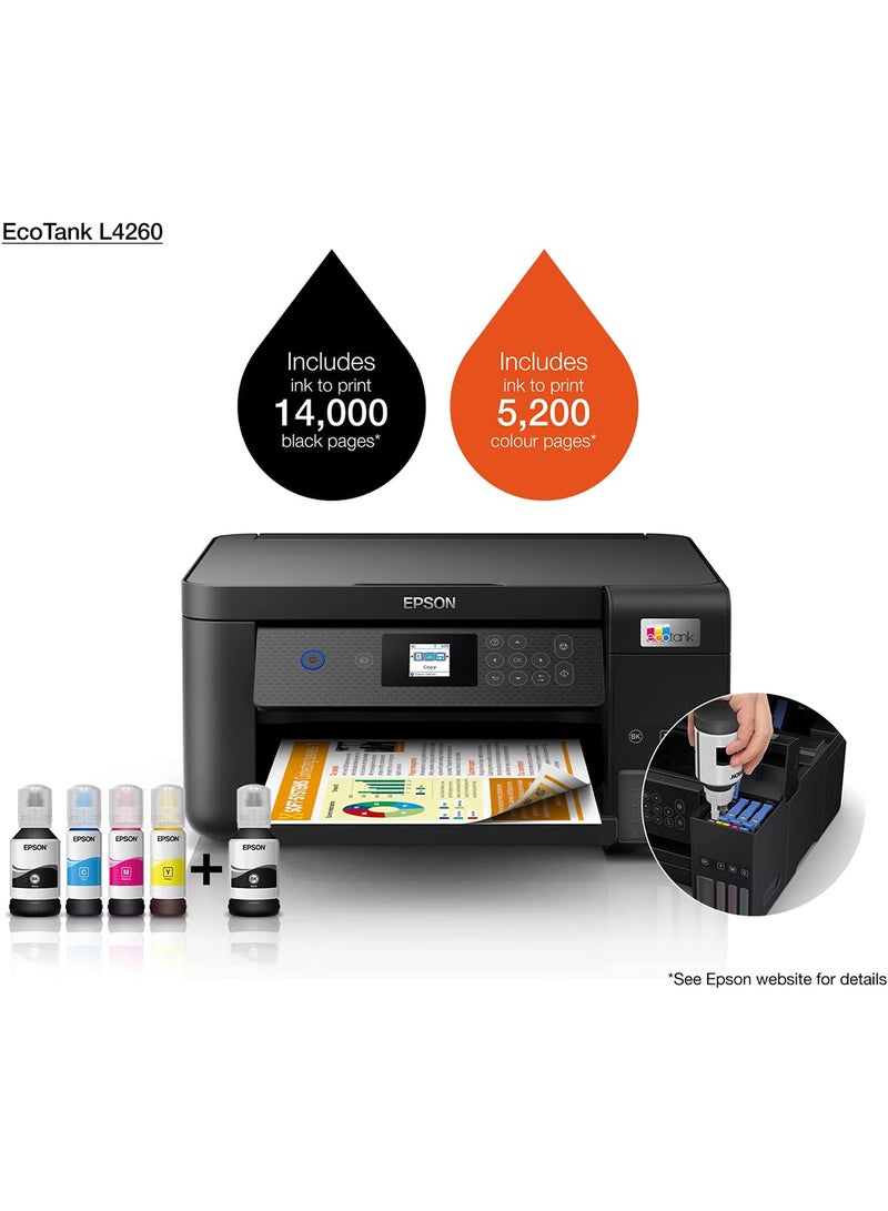 إبسون طابعة 3 في 1 EcoTank L4260 Home Ink Tank Printer مع ورق ملون A4 مزدوج الجوانب - Image 3